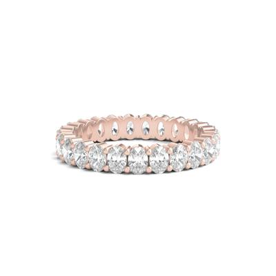 Oval-Shaped Diamond Wedding Band with Eternity Setting in 14K Rose Gold (2 ct. tw.)