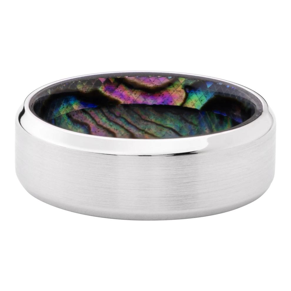 Men&rsquo;s Abalone &amp; Cobalt Wedding Band, 8MM  – Image 1 of 3