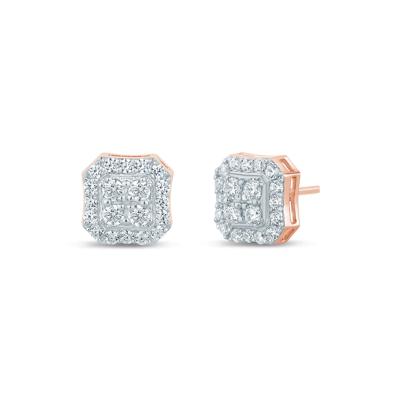 Men's Lab Grown Diamond Stud Earrings in 10K Rose Gold (1 1/7 ct. tw.)