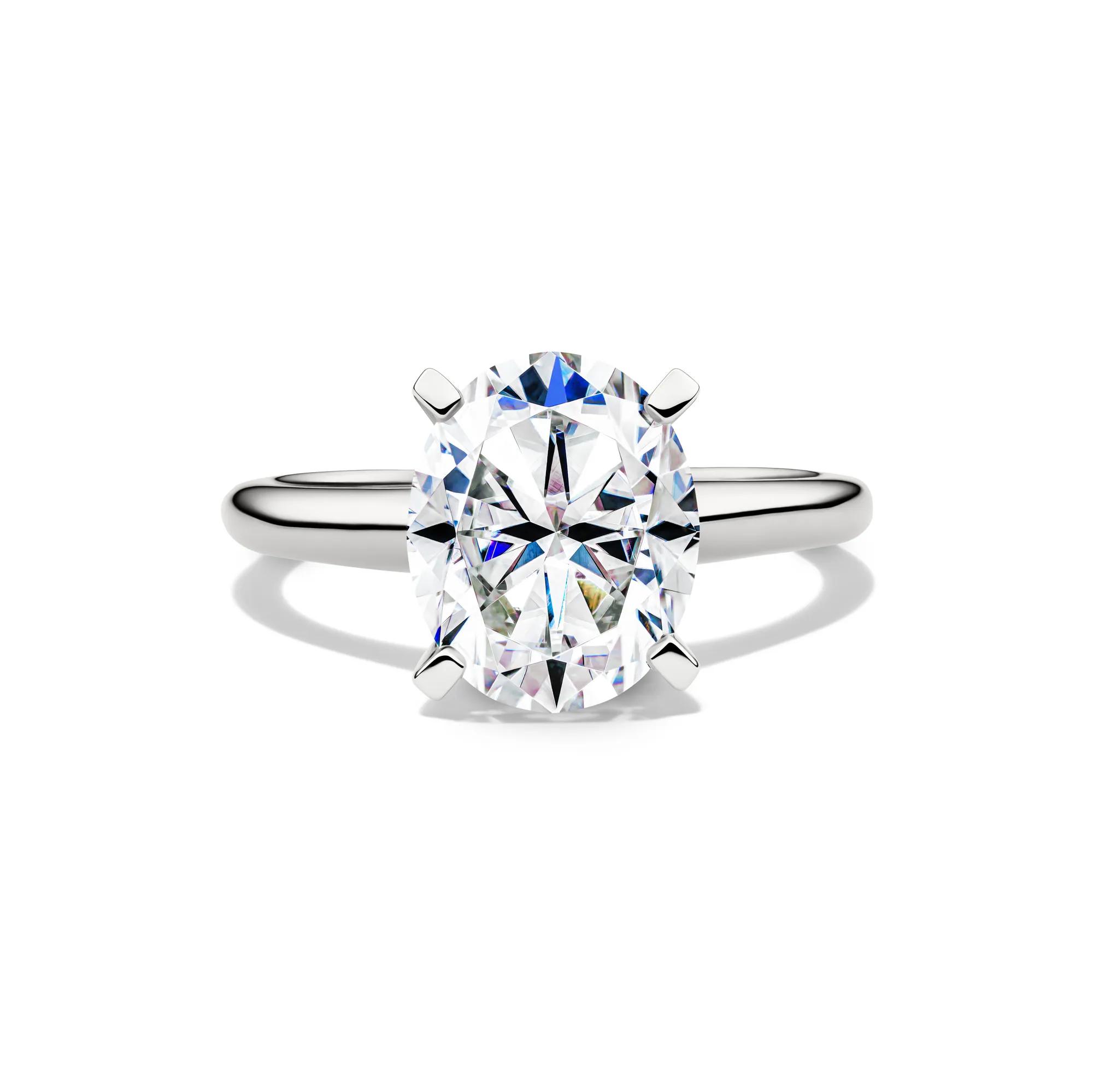 Lab-Created Moissanite Oval Solitaire Ring