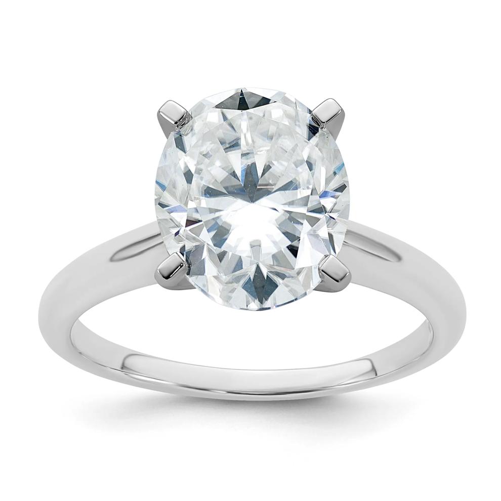 Lab-Created Moissanite Oval Solitaire Ring in 10K White Gold (3 ct. dew) – Image 1 of 3