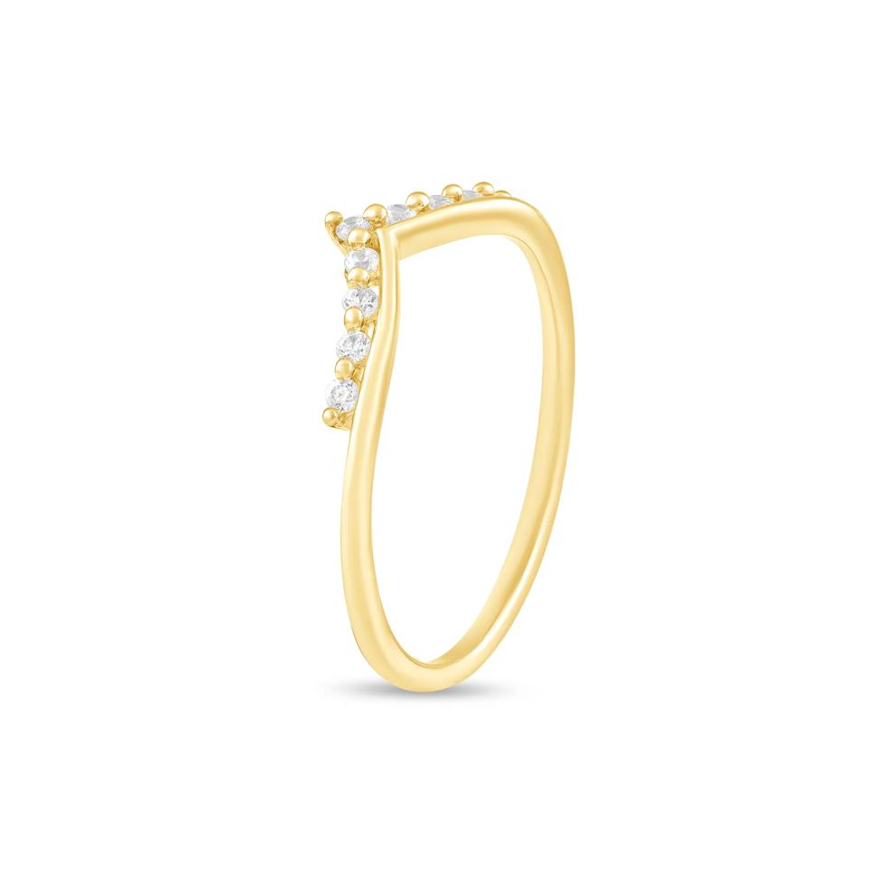 Diamond Contour Band in 10K Yellow Gold (1/10 ct. tw.) – Image 4 of 4