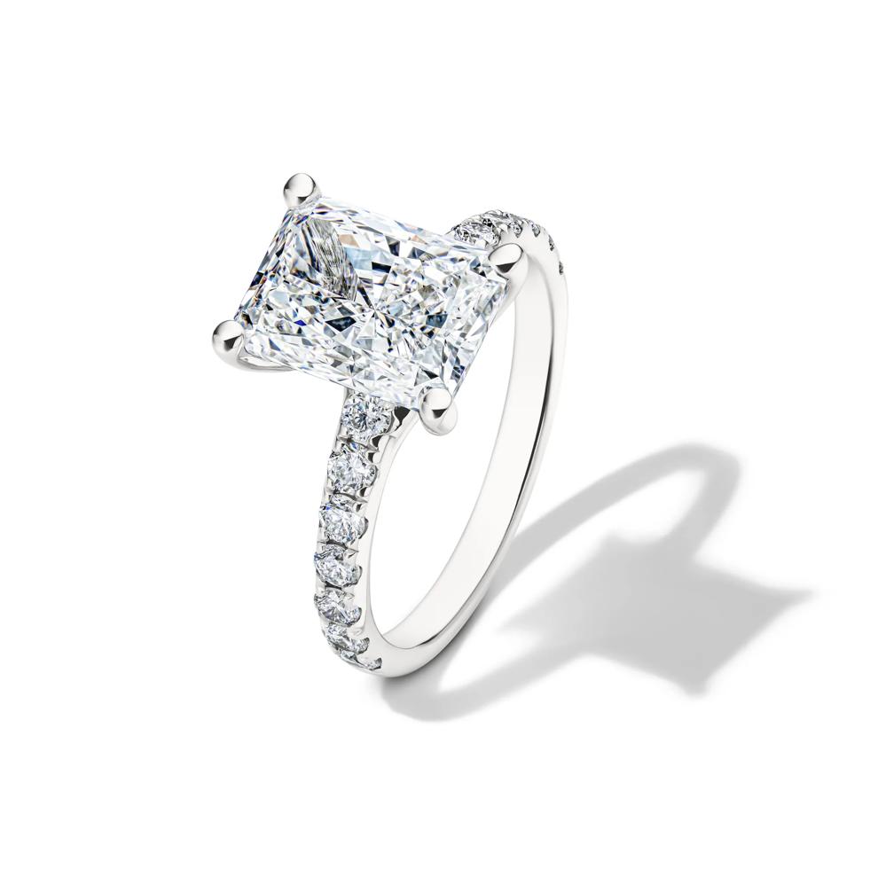 Lab Grown Diamond Radiant-Cut Engagement Ring in 14K White Gold (4 1/2 ct. tw.) – Image 4 of 4