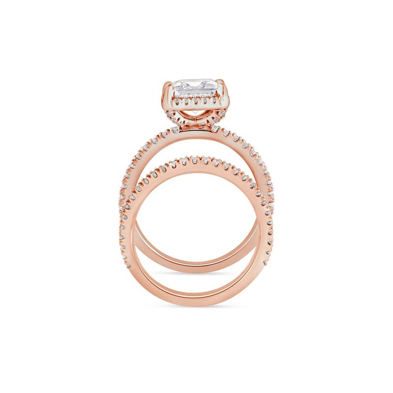 Lab Grown Diamond Princess-Cut Halo Bridal Set in 14K Rose Gold &#40;2 3/4 ct. tw.&#41; – Image 2 of 3