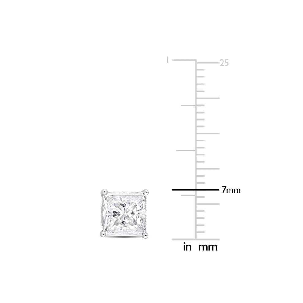 Lab-Created Moissanite Square Solitaire Stud Earrings in Sterling Silver (6 ct. dew) – Image 4 of 5