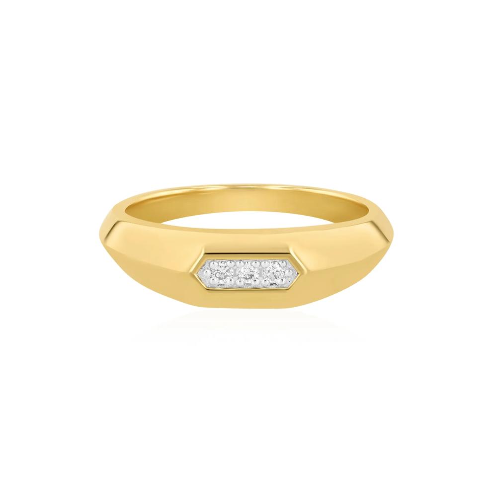 Men's Knife-Edge Diamond Ring in Vermeil, 7MM – Image 1 of 3