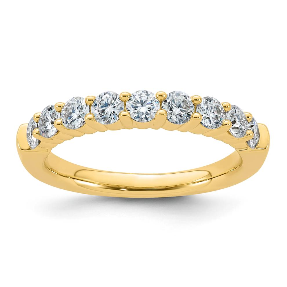 Lab-Created Moissanite Round Band Ring in 10K Yellow Gold (1 ct. dew) – Image 1 of 3