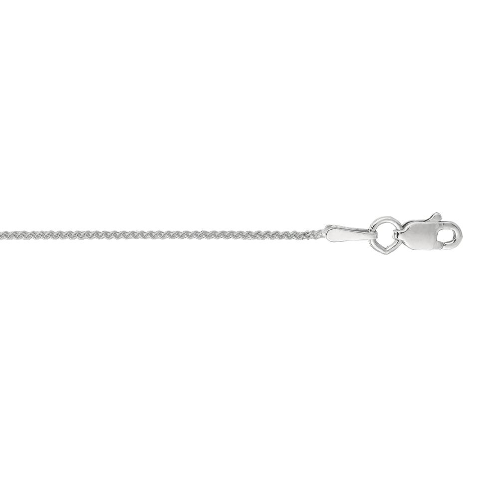 Textured Round Wheat Chain Necklace in 10K White Gold, 18" – Image 2 of 2