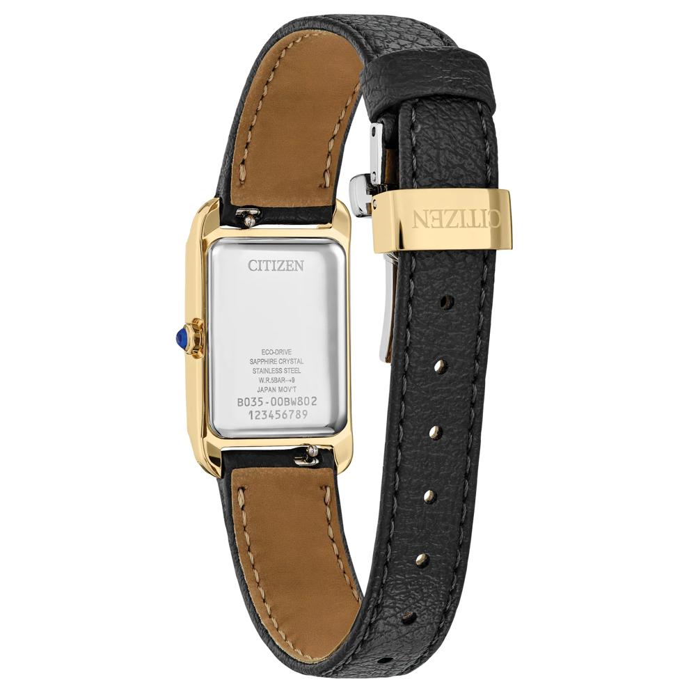 Ladies' L Bianca Watch in Black Apple Leather and Gold-Tone Stainless Steel, 32MM – Image 3 of 4