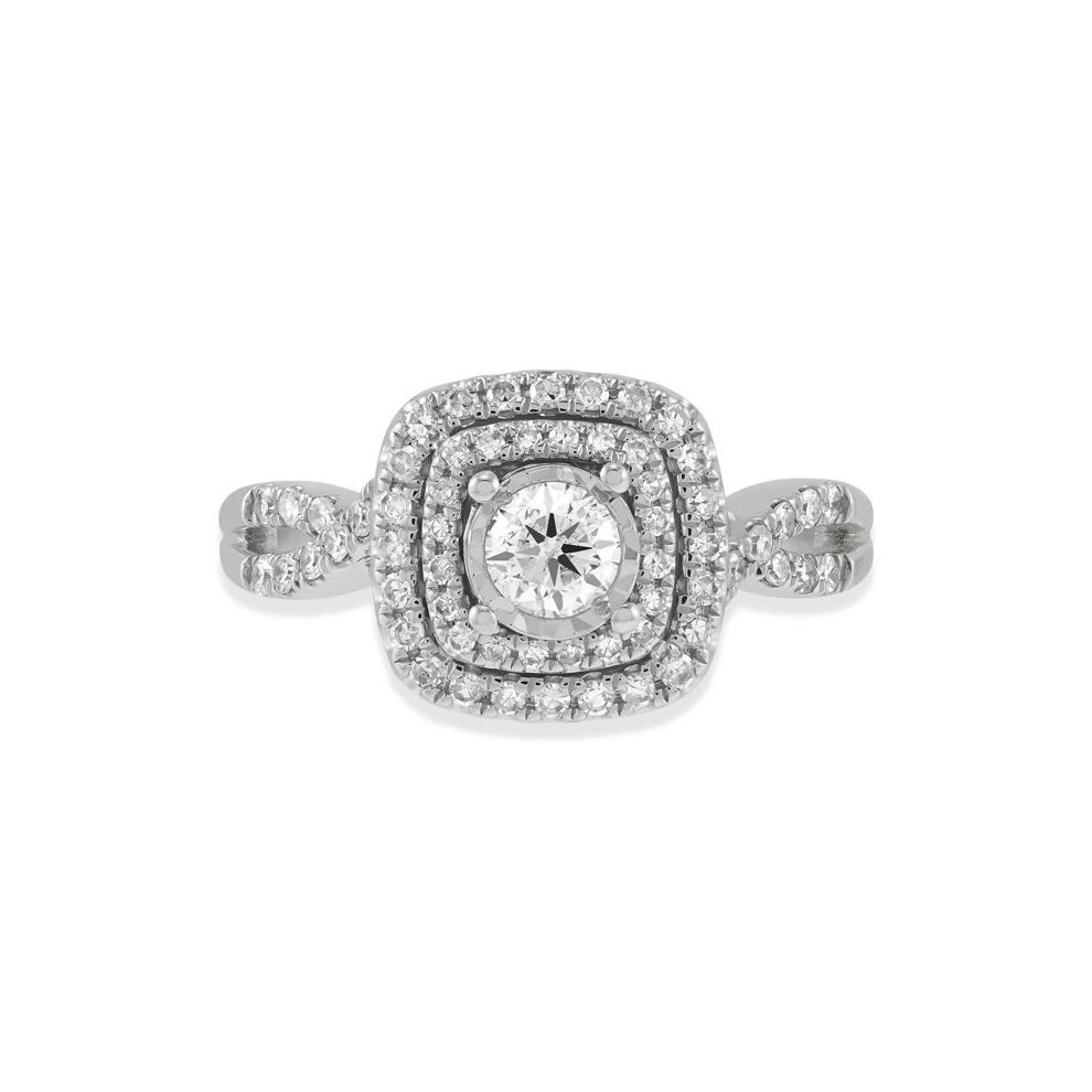 Diamond Round Center Engagement Ring in 10K White Gold (3/4 ct. tw.) – Image 1 of 4