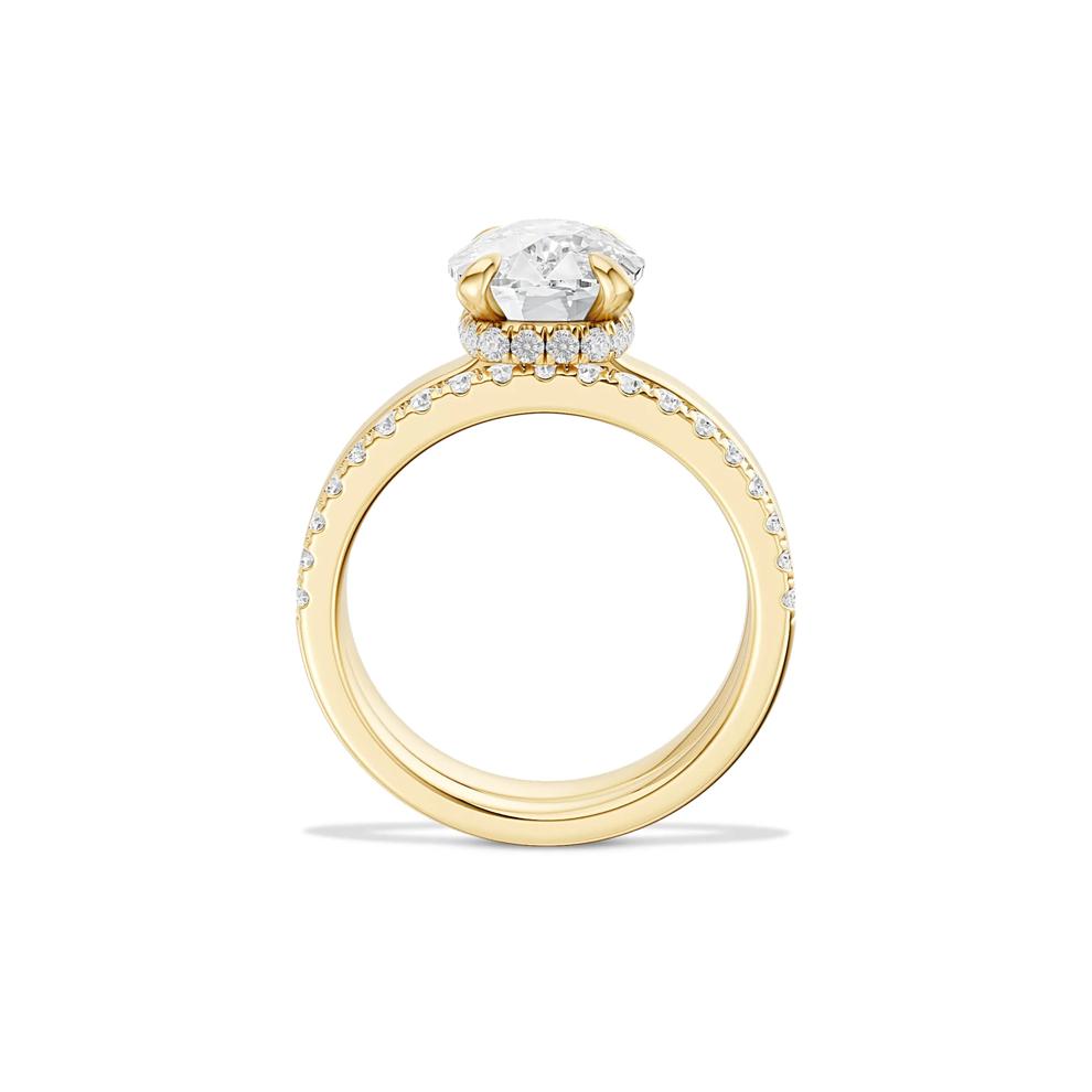 Lab Grown Diamond Elongated Cushion Bridal Set in 14K Yellow Gold (4 ct. tw.) – Image 6 of 6