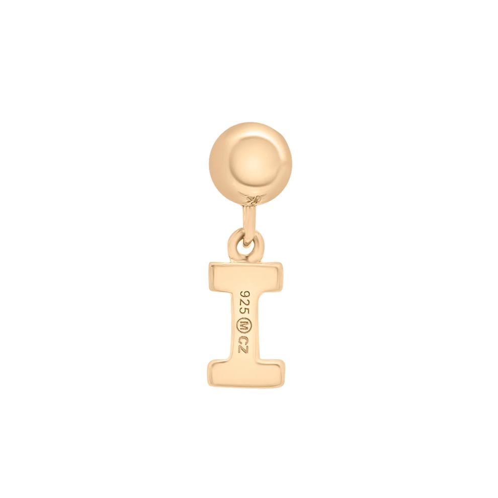Diamond Accent I Initial Bead Charm in Vermeil – Image 3 of 3