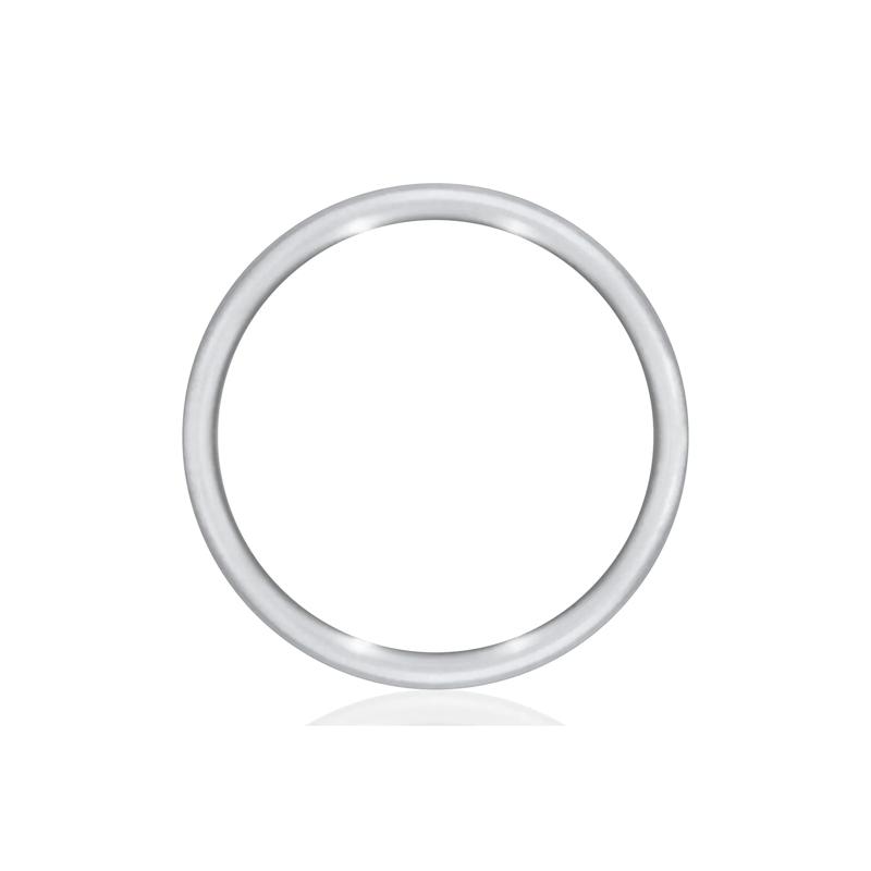 Flat Plain Wedding Band in 14K White Gold, 3MM – Image 2 of 3