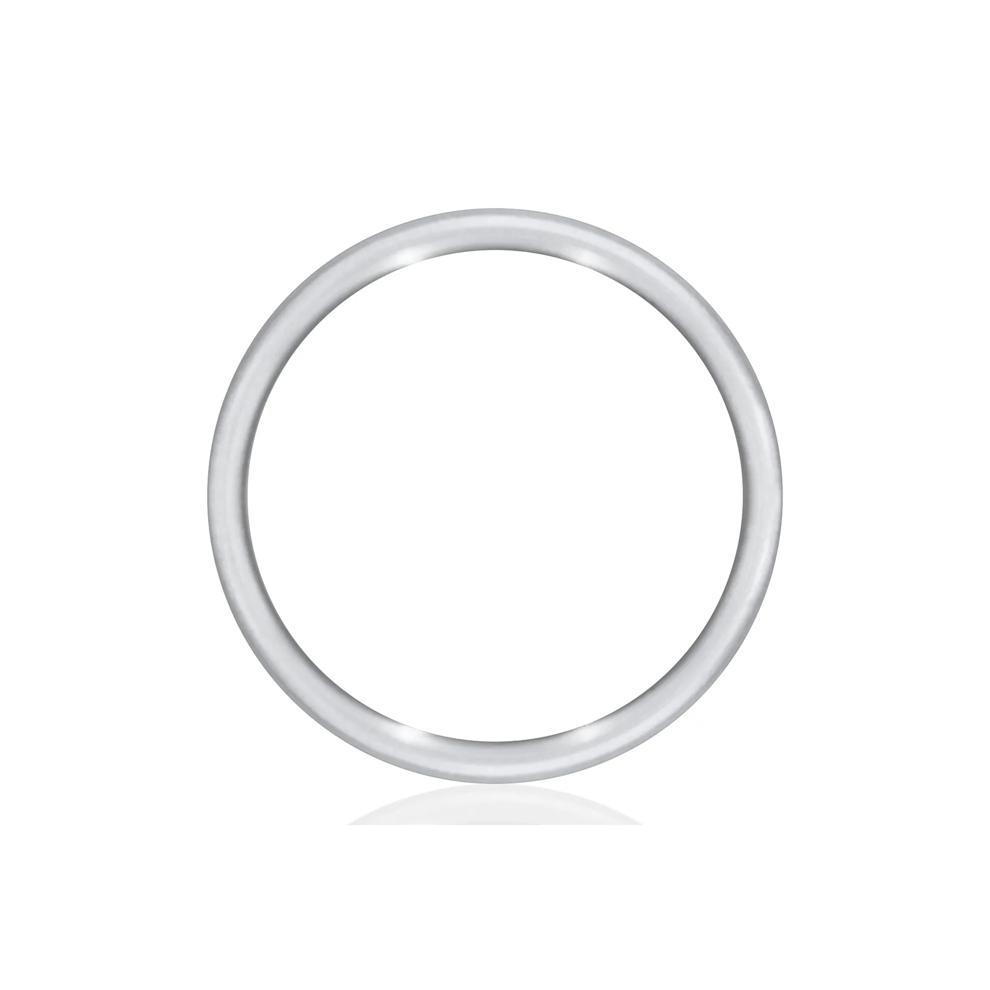 Flat Plain Wedding Band in 14K White Gold, 3MM – Image 2 of 3