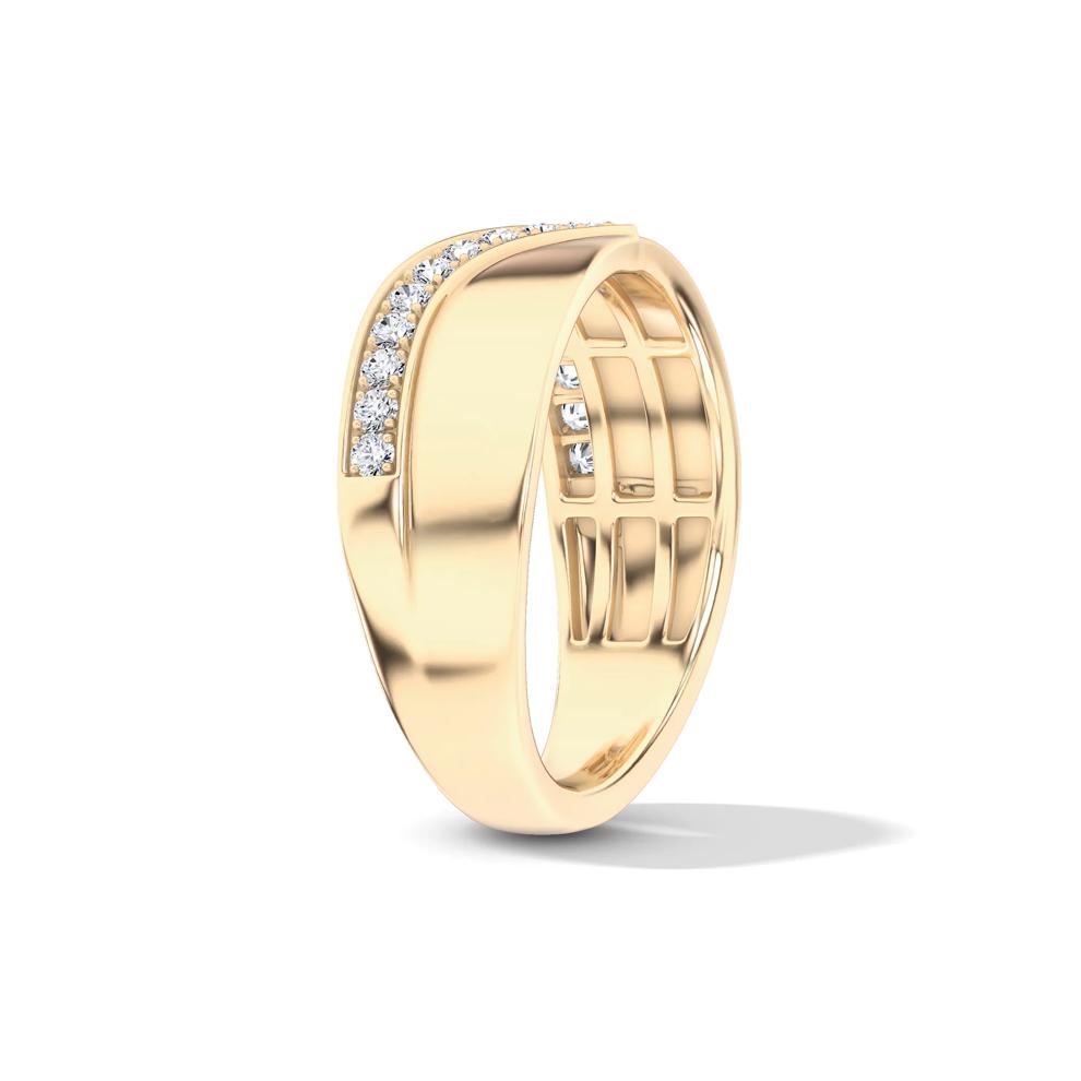 Lab Grown Diamond Wide Chevron Band in 10K Yellow Gold (1/4 ct. tw.) – Image 2 of 3