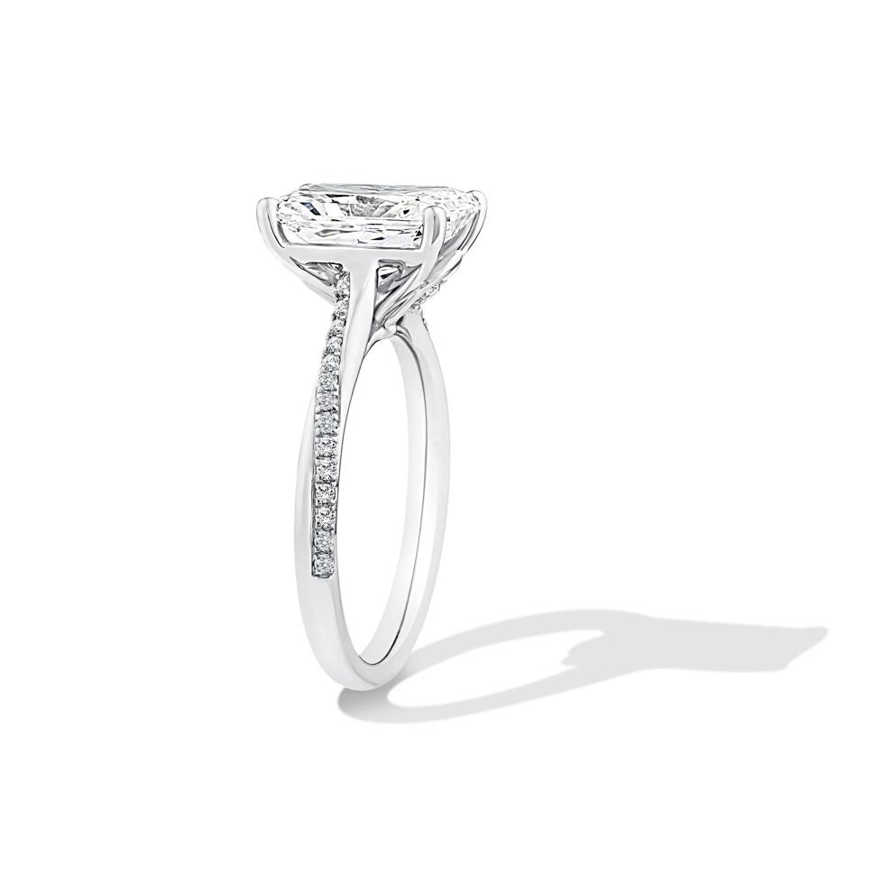 Lab Grown Diamond Radiant-Cut Center Engagement Ring in Platinum (3 1/5 ct. tw.) – Image 3 of 4