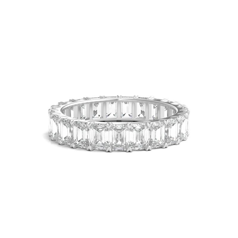 Emerald-Cut Diamond Wedding Band with Eternity Setting in Platinum &#40;4 ct. tw.&#41; – Image 1 of 3