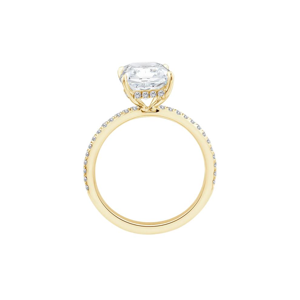 Lab Grown Diamond Radiant-Cut Engagement Ring in 14K Yellow Gold (3 1/4 ct. tw.) – Image 2 of 3