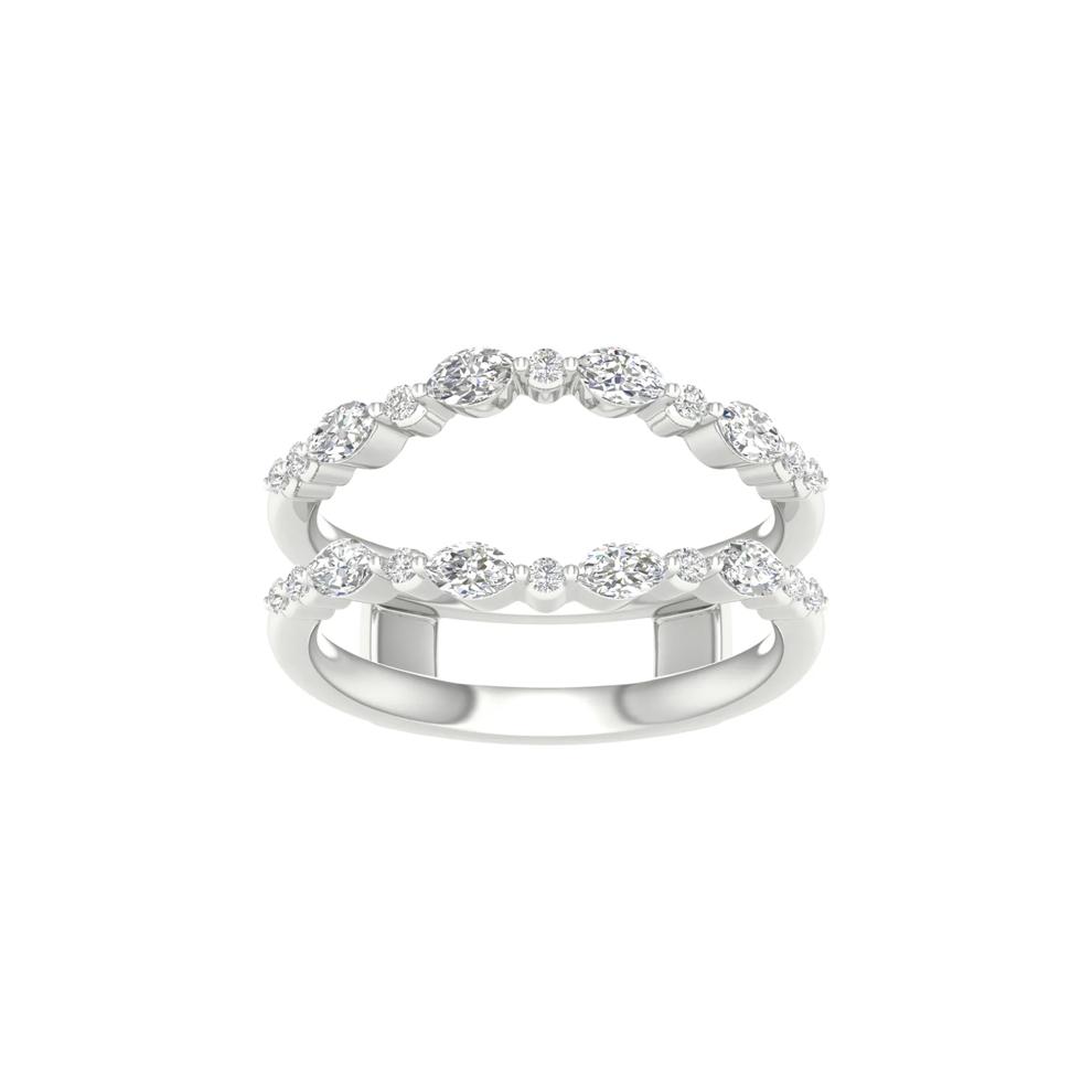 Round and Marquise Contour Ring Insert in 14K White Gold (1/2 ct. tw.) – Image 4 of 4