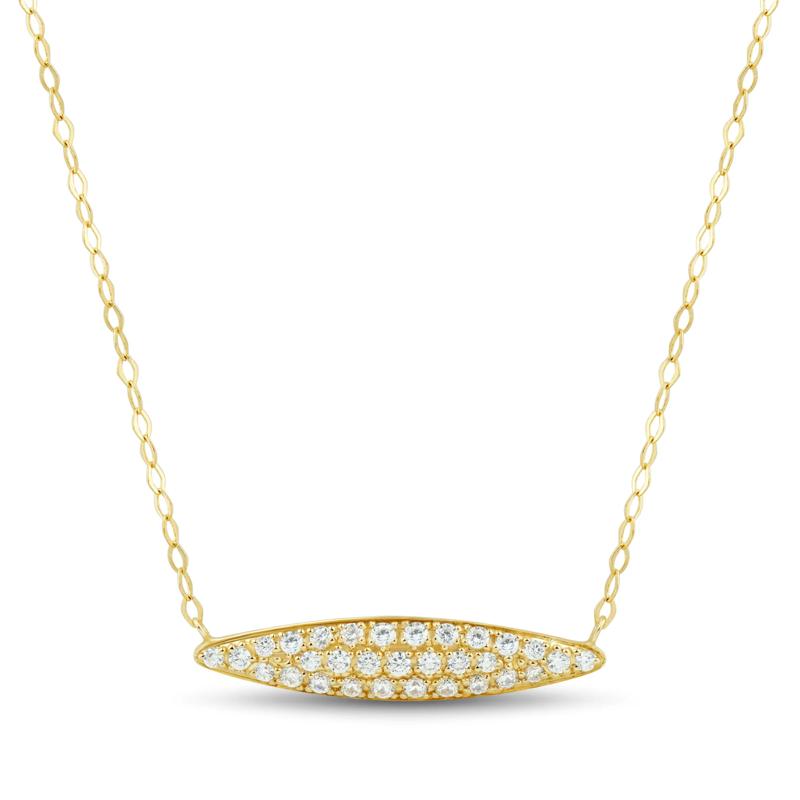 Diamond Pave Necklace in 10K Yellow Gold &#40;1/5 ct. tw.&#41; – Image 1 of 3