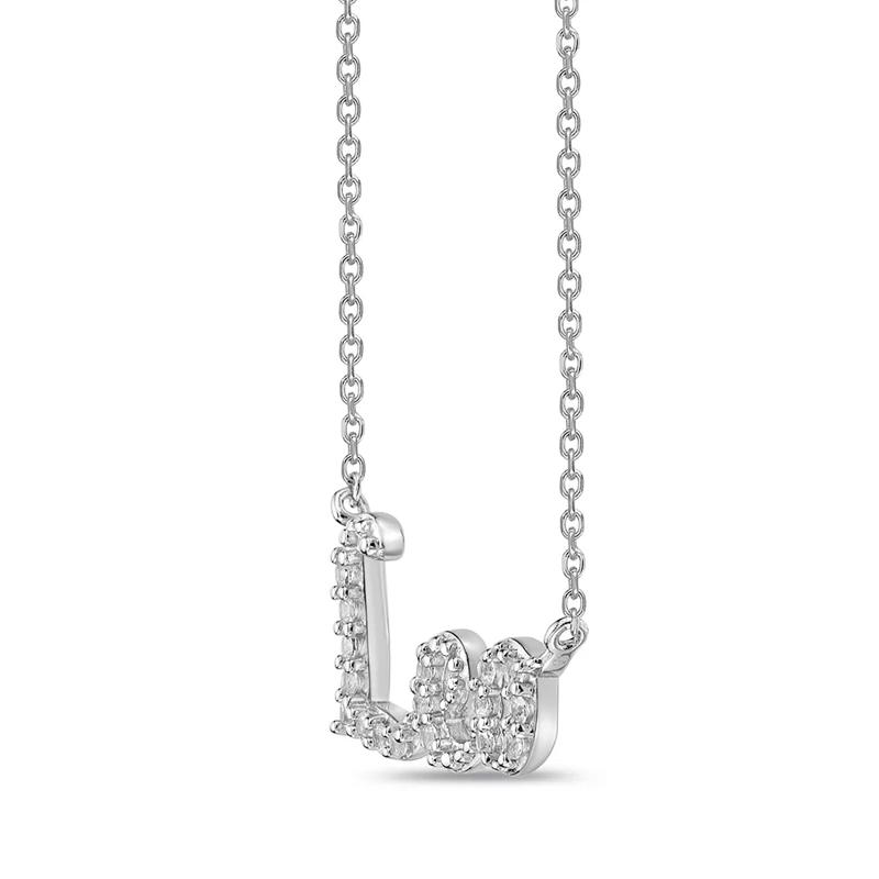 Leo Lab Created White Sapphire Necklace in Sterling Silver – Image 2 of 3