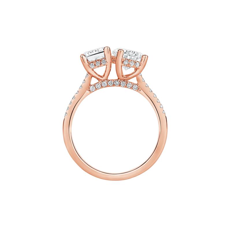 Gianna Lab Grown Diamond Toi et Moi Engagement Ring in 14K Rose Gold &#40;3 1/4 ct. tw.&#41; – Image 2 of 4