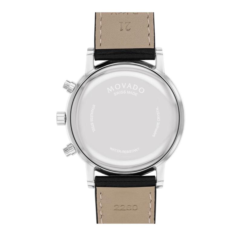 Men&#39;s Museum Chronograph Watch in Stainless Steel and Black Leather, 42MM – Image 3 of 3