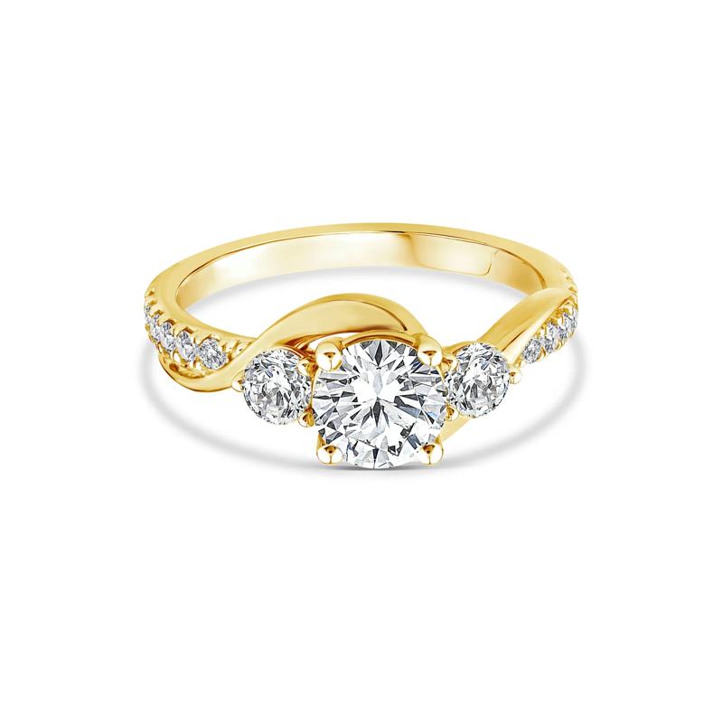 Lab Grown Diamond Three-Stone Ring in 10K Yellow Gold &#40;1 1/2 ct. tw.&#41; – Image 1 of 3