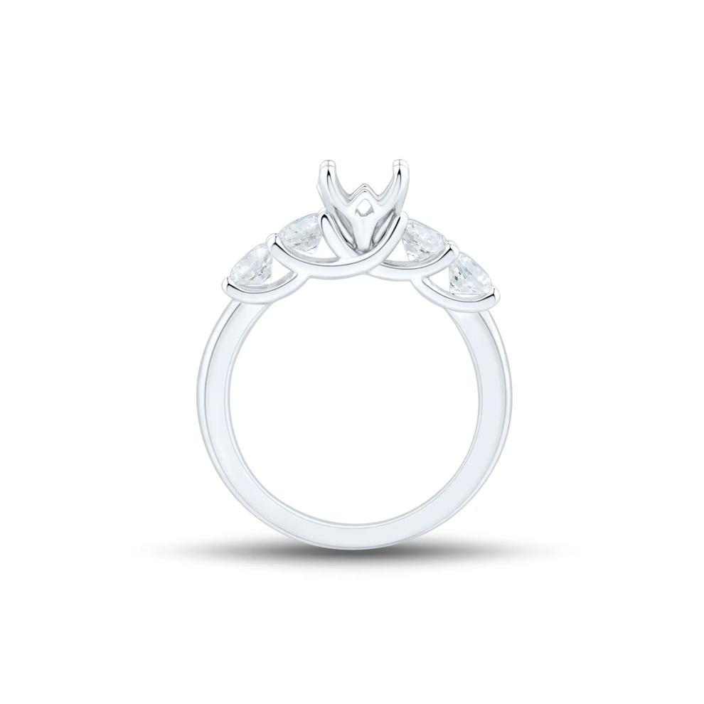 1 ct. tw. Round Lab Grown Diamond Semi-Mount Engagement Ring in Platinum (Setting Only) – Image 4 of 6