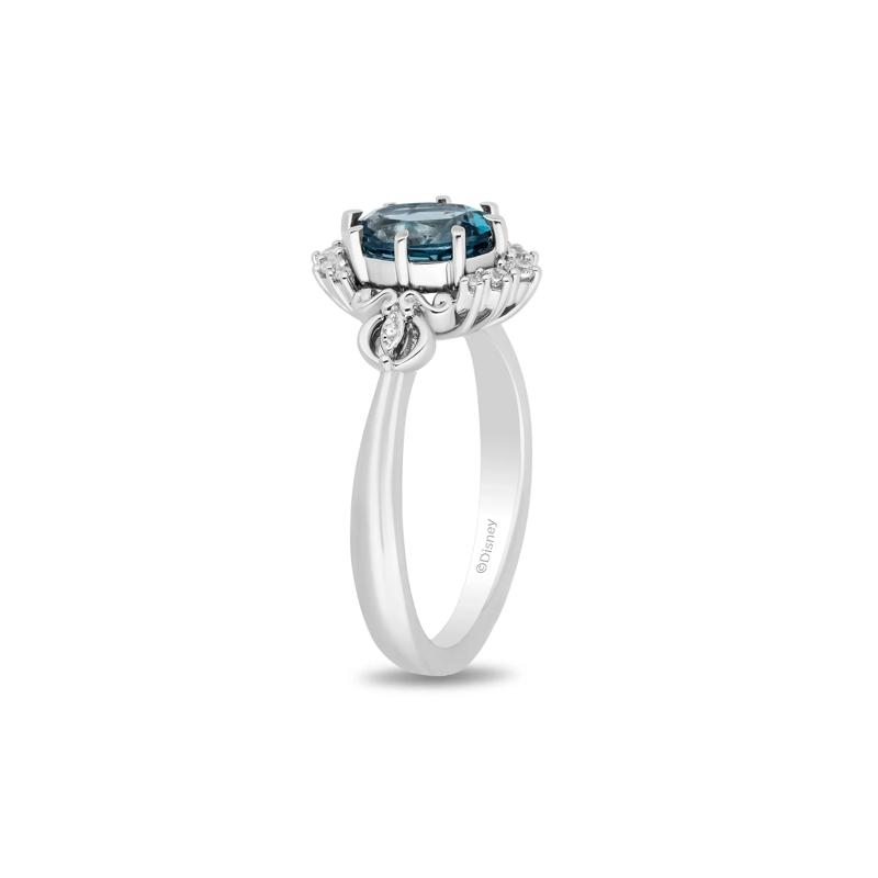 Cinderella Diamond and London Blue Topaz Ring in Sterling Silver &#40;1/8 ct. tw.&#41; – Image 3 of 4