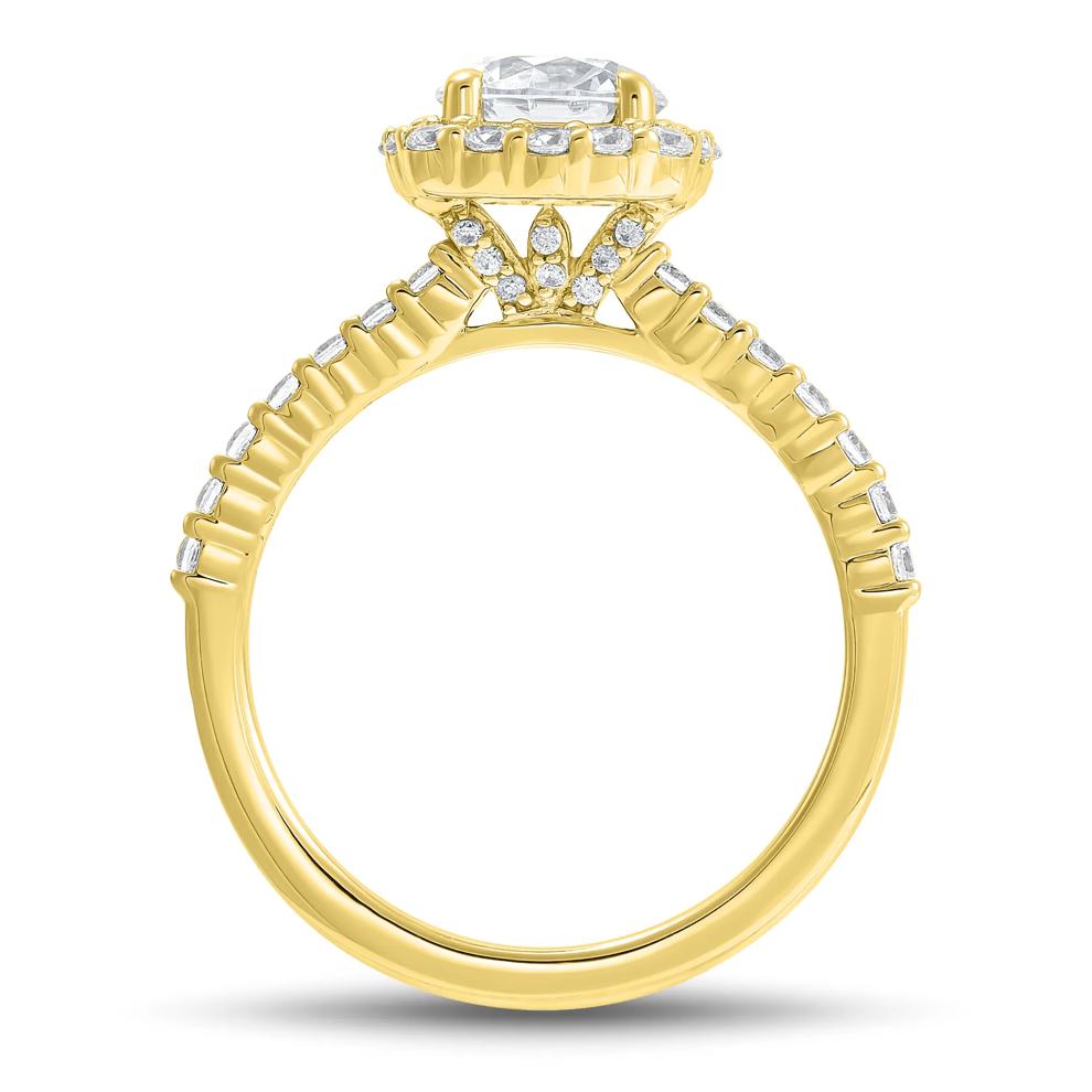 Lab Grown Diamond Cushion Halo Engagement Ring in 14K Yellow Gold (1 3/4 ct. tw.) – Image 2 of 4