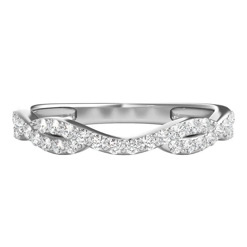 1/5 ct. tw. Diamond Contour Band in 14K White Gold  – Image 1 of 3