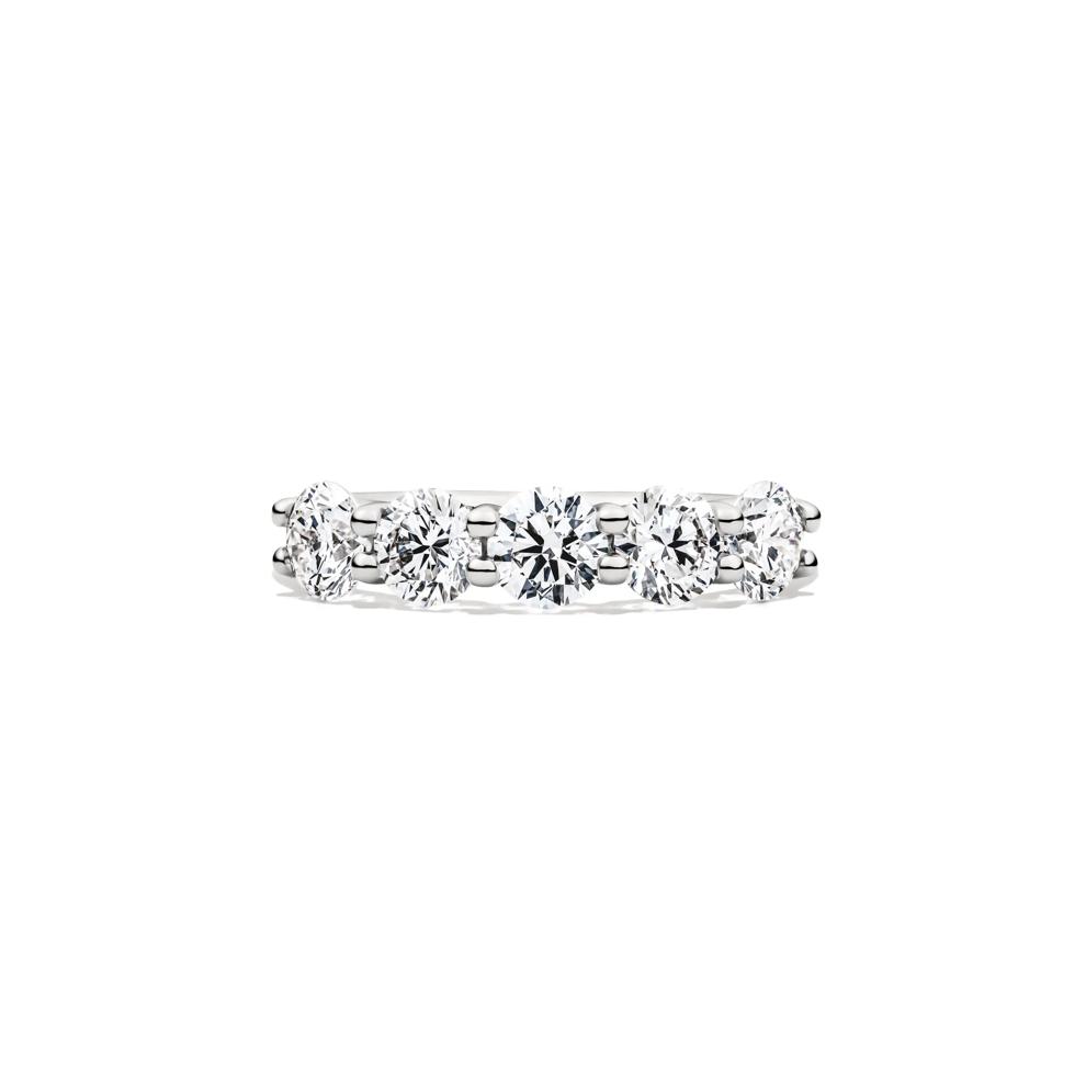 Lab Grown Diamond Five-Stone Round Anniversary Band in 14K White Gold (1 1/2 ct. tw.) – Image 1 of 5