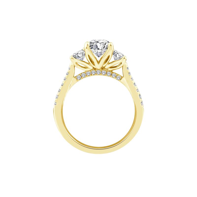 Lab Grown Diamond Emerald-Cut Three Stone Engagement Ring in 14K Yellow Gold &#40;3 1/4 ct. tw.&#41; – Image 2 of 3