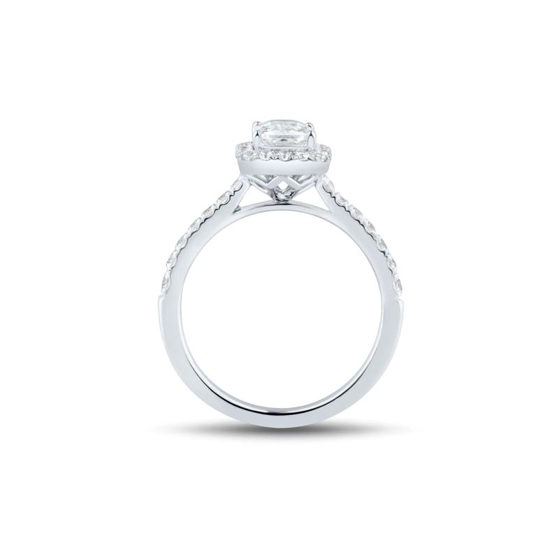 Lab Grown Diamond Emerald-Cut Halo Engagement Ring in 14K White Gold &#40;1 1/2 ct. tw.&#41; – Image 2 of 3