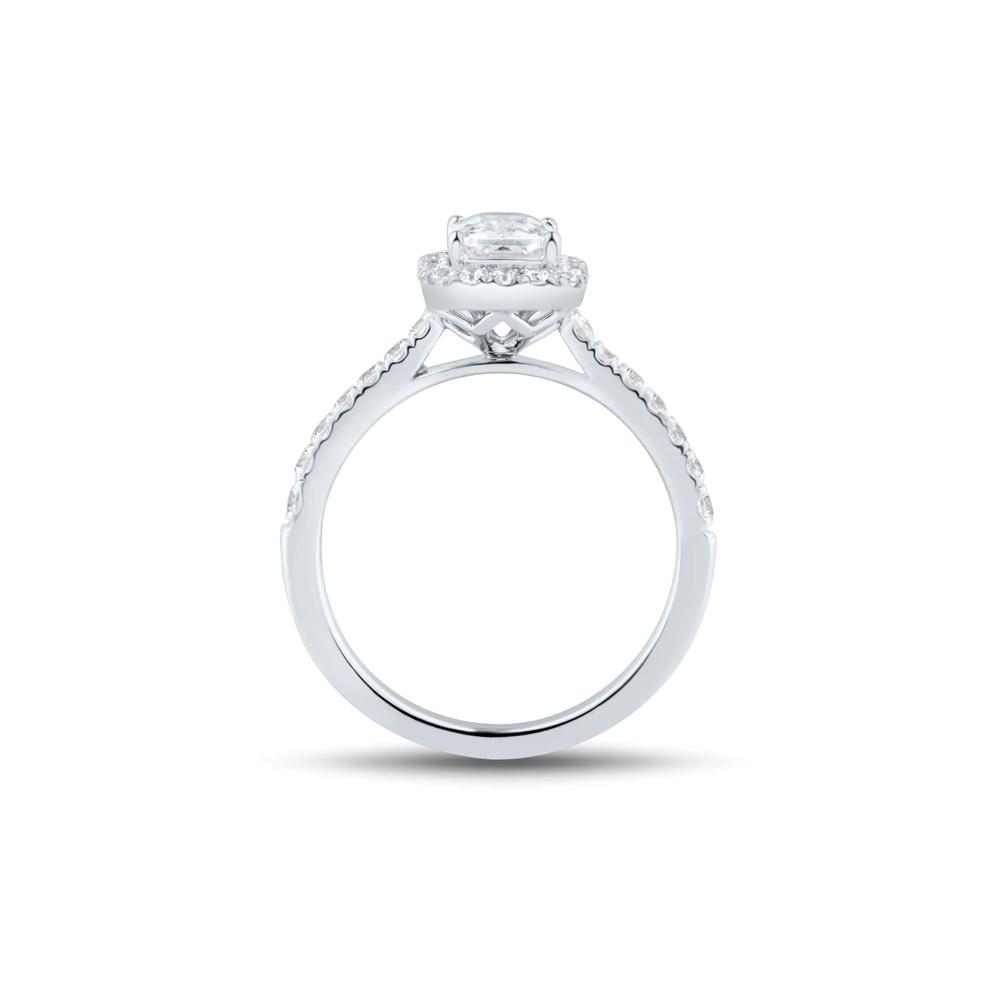 Lab Grown Diamond Emerald-Cut Halo Engagement Ring in 14K White Gold (1 1/2 ct. tw.) – Image 2 of 3
