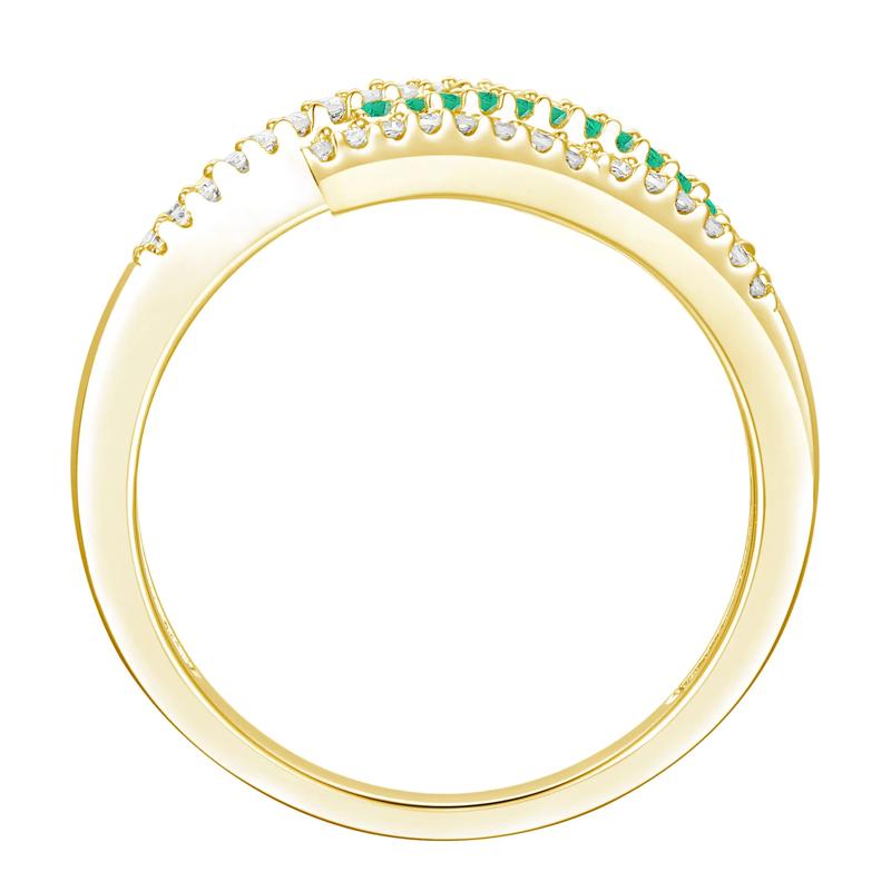 Emerald and Diamond Ring in 10K Yellow Gold (1/2 ct. tw.) – Image 2 of 3