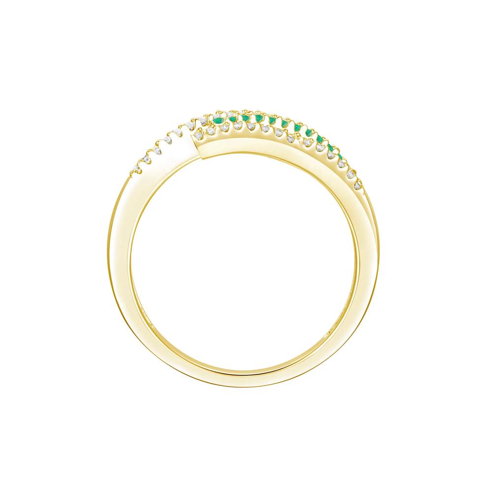Emerald and Diamond Ring in 10K Yellow Gold (1/2 ct. tw.) – Image 2 of 3