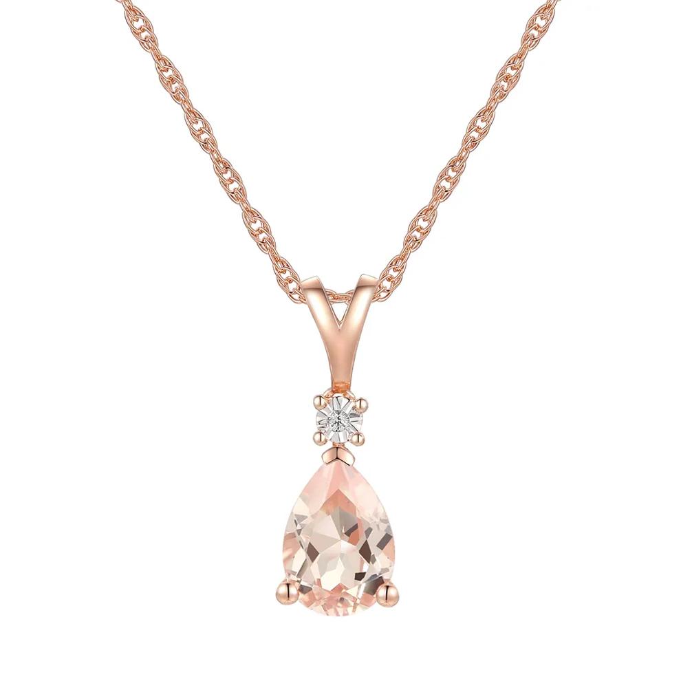 Morganite &amp; Diamond Accent Pendant &amp; Earrings Boxed Set in 10K Rose Gold – Image 3 of 5