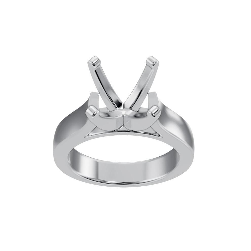 Solitaire Semi-Mount Engagement Ring in 14K White Gold (Setting Only) – Image 8 of 8
