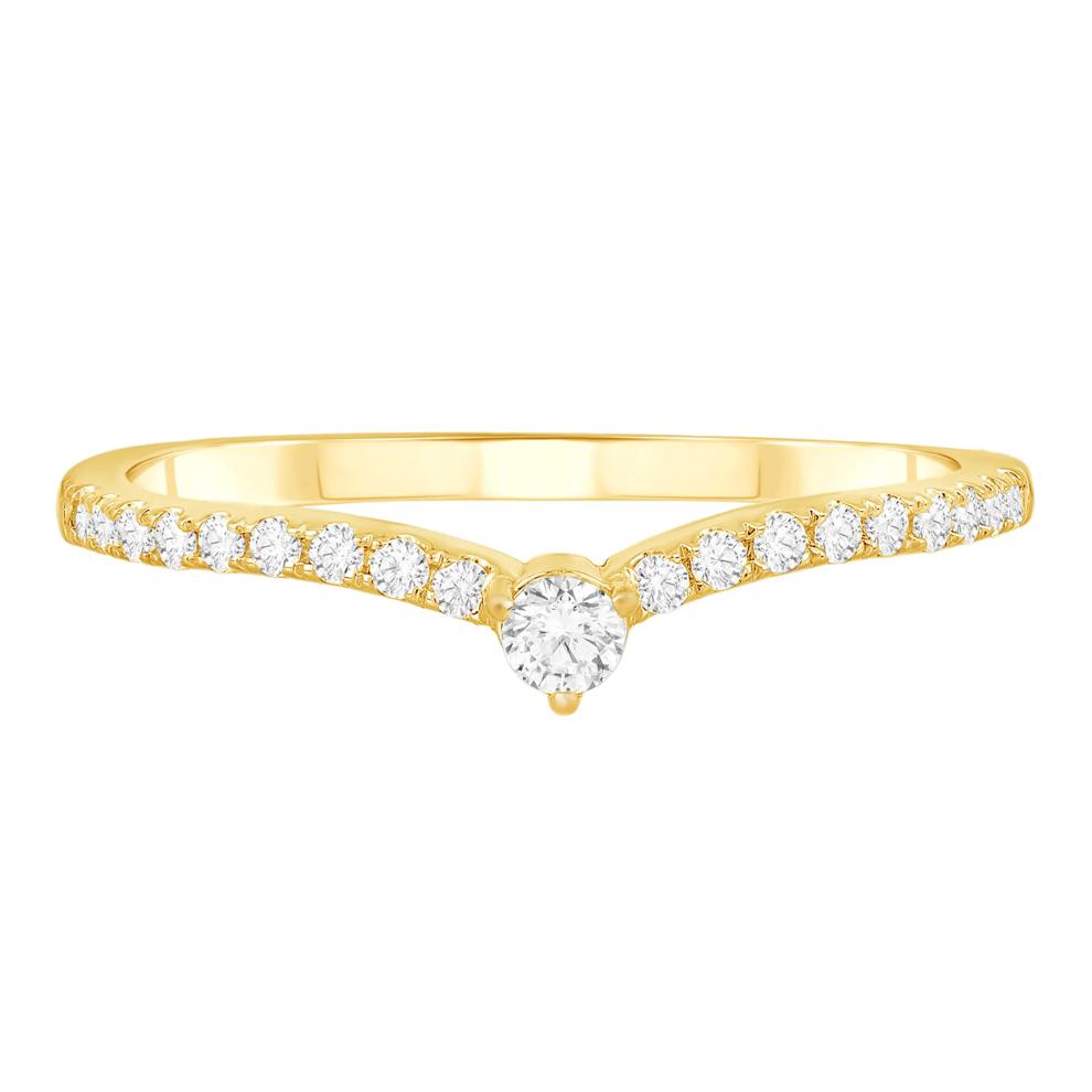 Diamond Contour Band in 10K Yellow Gold (1/5 ct. tw.) – Image 1 of 3