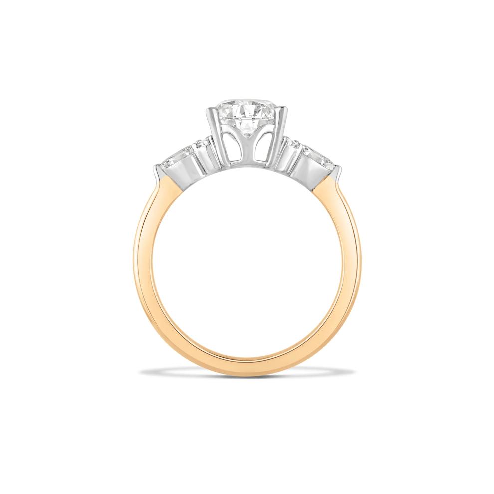 Lab Grown Diamond Oval and Marquise Engagement Ring in 14K Yellow &amp; White Gold (2 1/4 ct. tw.) – Image 2 of 5