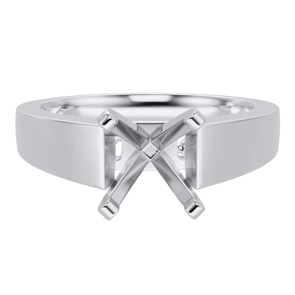 Wide Cathedral Semi-Mount Engagement Ring in 14K Gold, 4.1MM (Setting Only) – Image 2 of 6