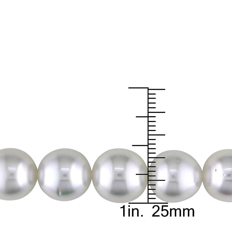 Diamond Accent and South Sea Pearl Necklace in 14K White Gold – Image 5 of 5