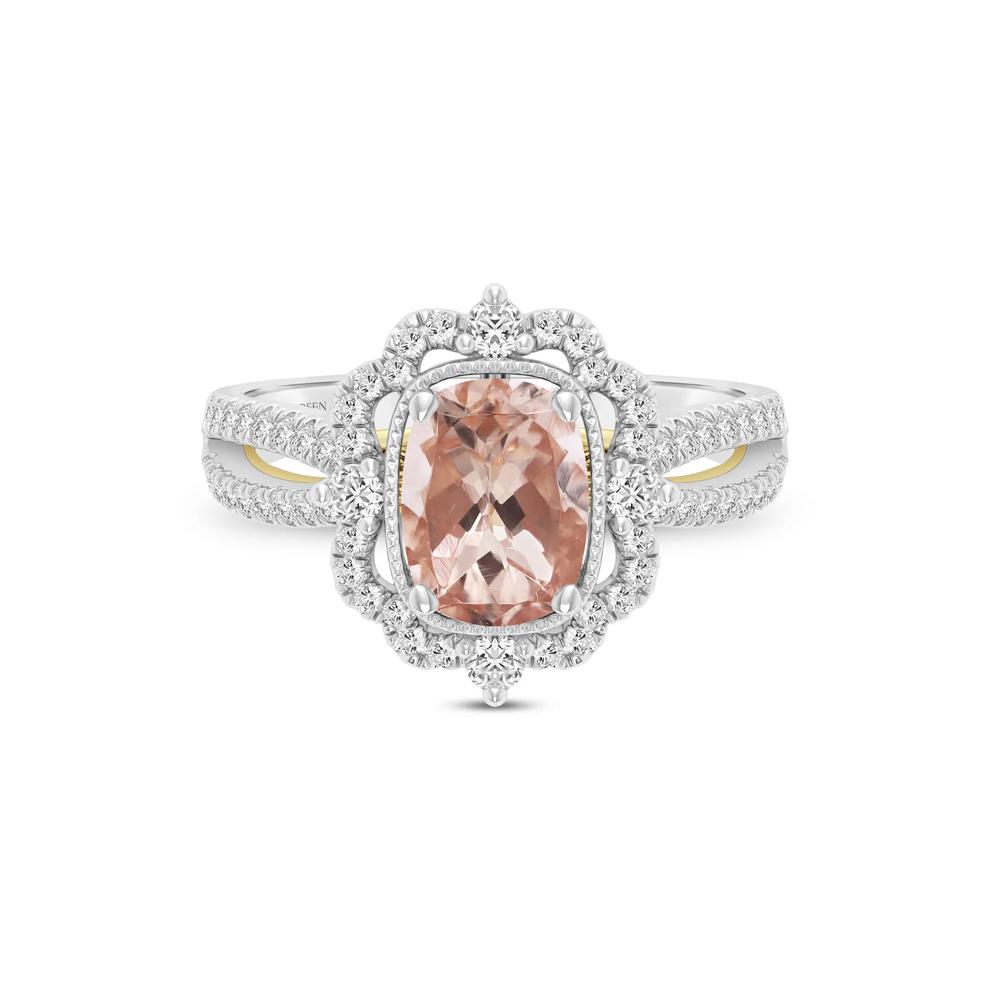 Paulette Morganite &amp; Diamond Engagement Ring in 14K White Gold (1/2 ct. tw.) – Image 1 of 3
