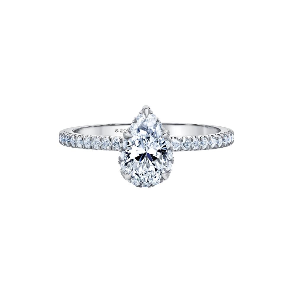 Pear-Shaped Diamond Halo Engagement Ring in 14K White Gold (1 ct. tw.) – Image 1 of 7