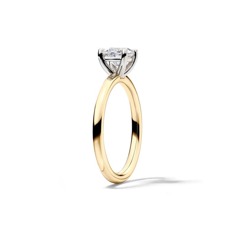 Lab Grown Diamond Solitaire Round Engagement Ring in 14k Yellow Gold &#40;1 ct.&#41; – Image 3 of 4