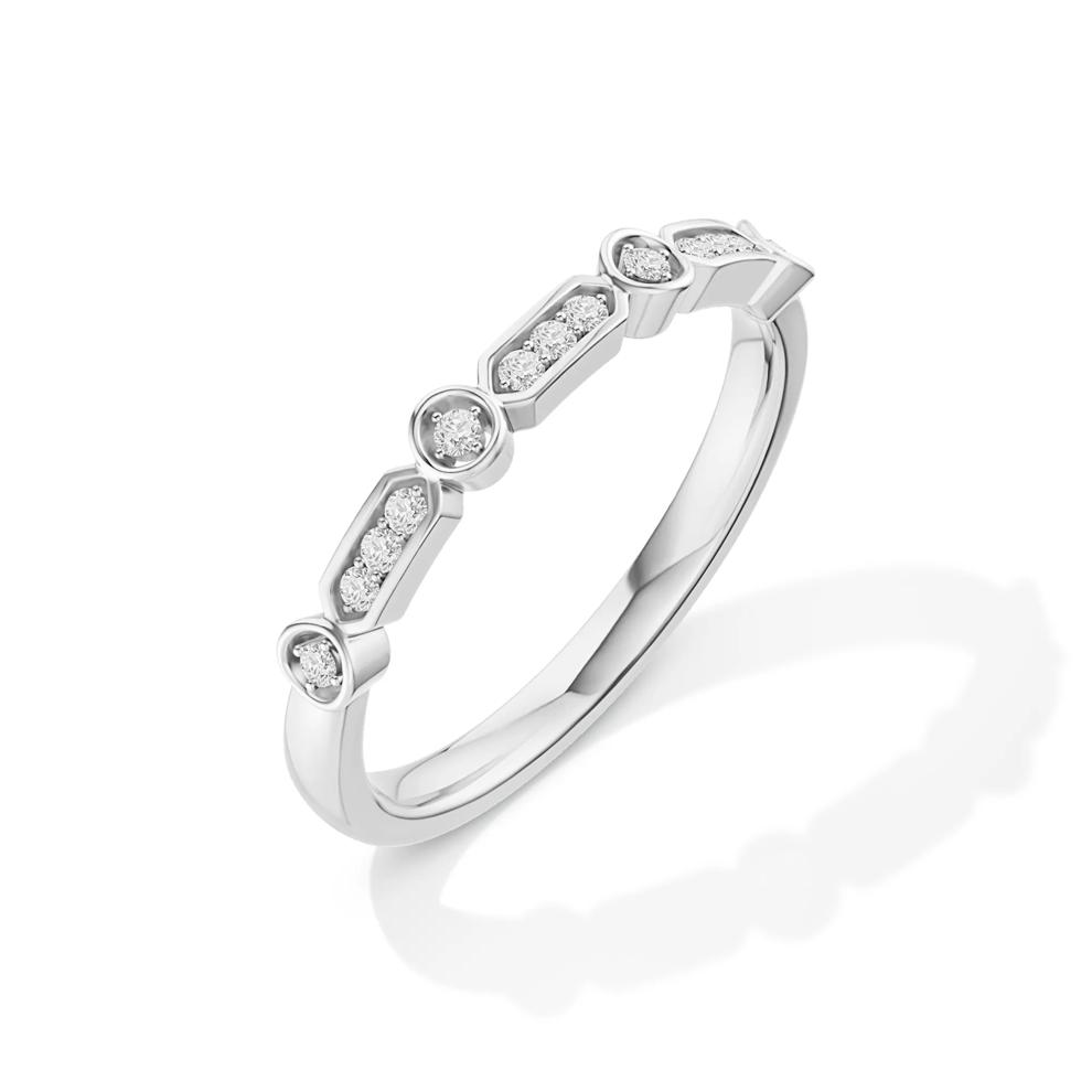 Diamond Stack Band in 10K White Gold (1/10 ct. tw.) – Image 4 of 4