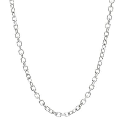 Solid Diamond-Cut Cable Chain in 14K White Gold, 2.6MM