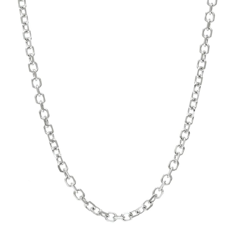 Solid Diamond-Cut Cable Chain in 14K White Gold, 2.6MM, 18&rdquo; – Image 1 of 4